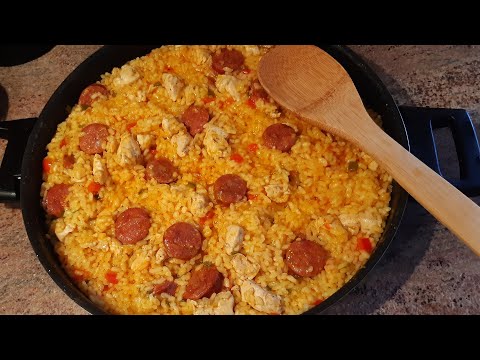 ARROZ con POLLO y chorizo, Receta fácil que te ENCANTARÁ