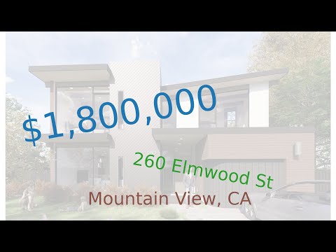 $1,800,000 home for sale in Mountain View, CA (260 Elmwood St, 94043)