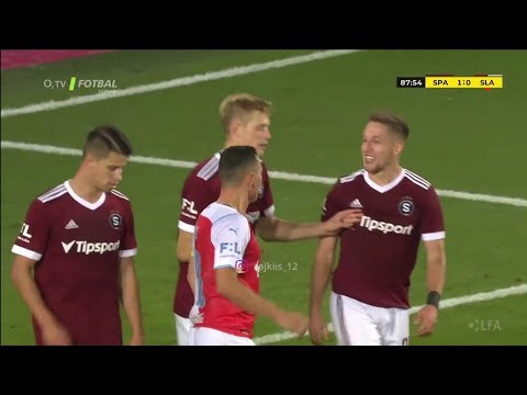 Sparta Praha vs SK Slavia strkanice,červené karty,fauly