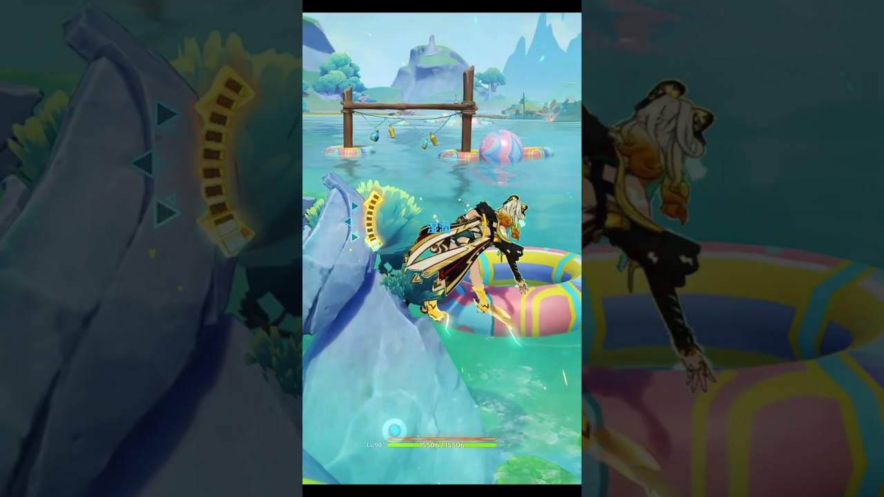 水の上すら滑り始めるシロネンさん【原神/Genshin Impact】