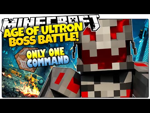 Logdotzip - Minecraft | AGE OF ULTRON! | Ultron Boss Battle | Only One Command (Minecraft Vanilla Mod)