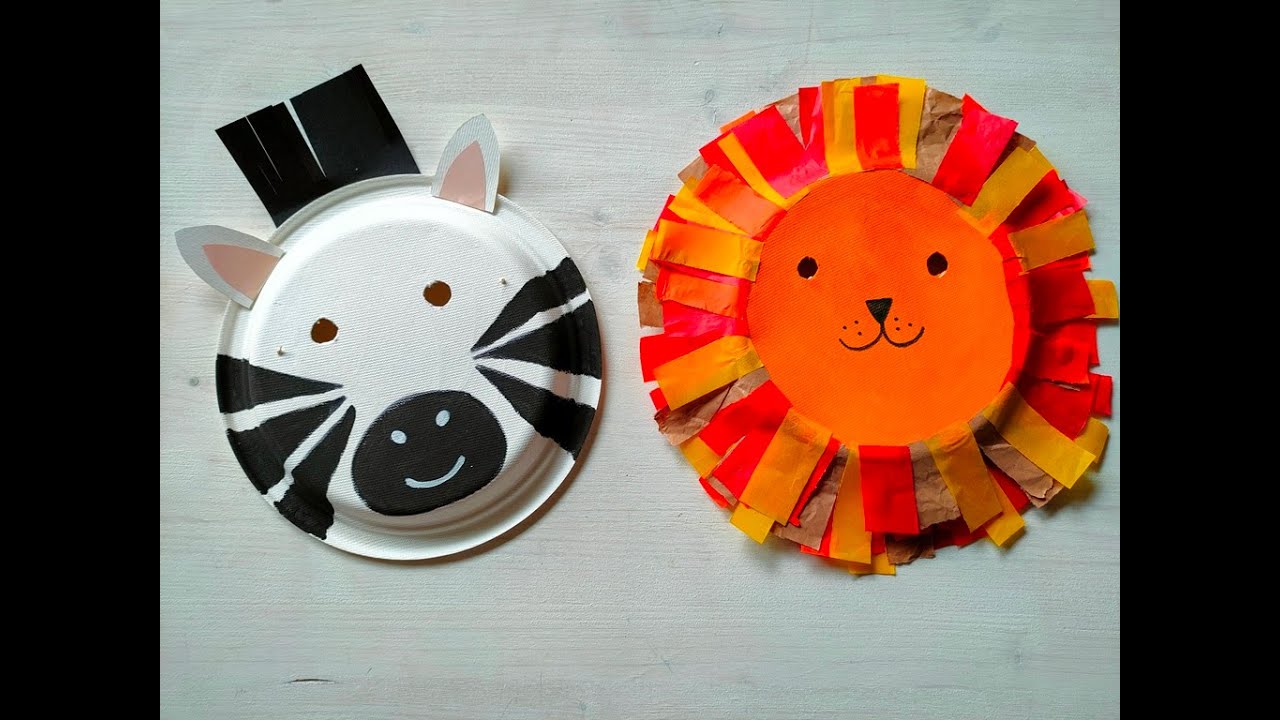 Come creare maschere di Carnevale con i piatti di carta (zebra e leone)