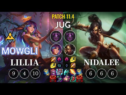 VIT Mowgli Lillia vs Nidalee Jungle - KR Patch 11.4