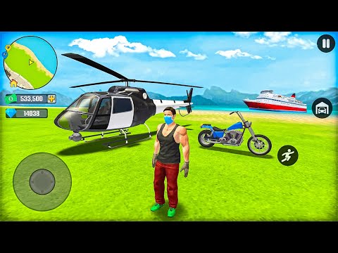 US Police Helicopter and Bike Driving in Open World Game - Android Gameplay