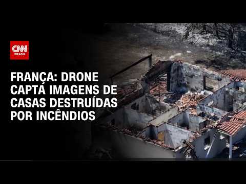 Imagens de drone mostram casas reduzidas às cinzas, após incêndio devastar sudoeste da França