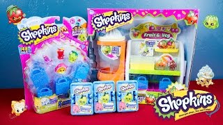 SHOPKINS!!! Shopkins Blind Baskets, 5 Pack, and Fruit & Veg Stand! Kinder Playtime