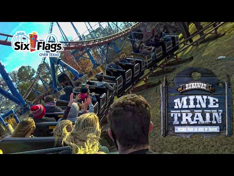 Back row point of view footage of Runaway Mine Train