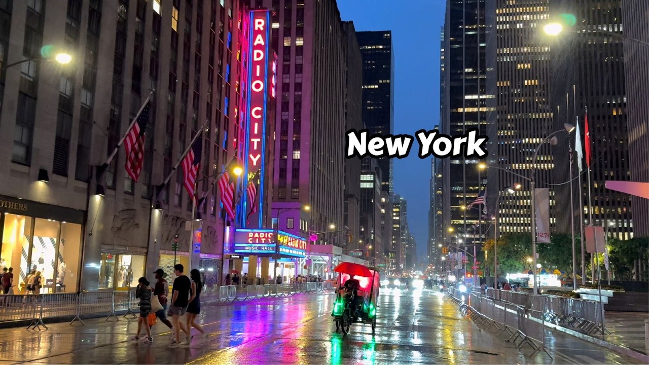 Walking In The Rain At Night In New York City Dolby Vision
