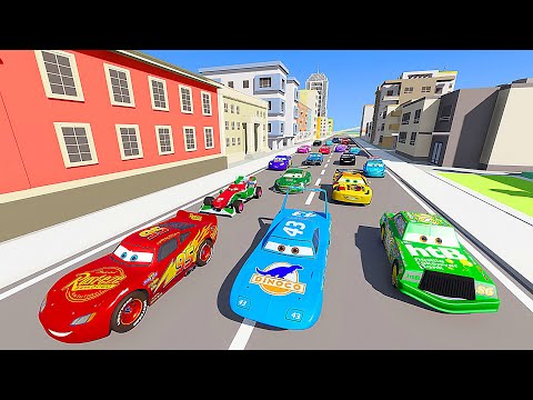 Street Race Crazy Cars - Disney Cars McQueen & Friends The King Chick Hicks Francesco Bernoulli