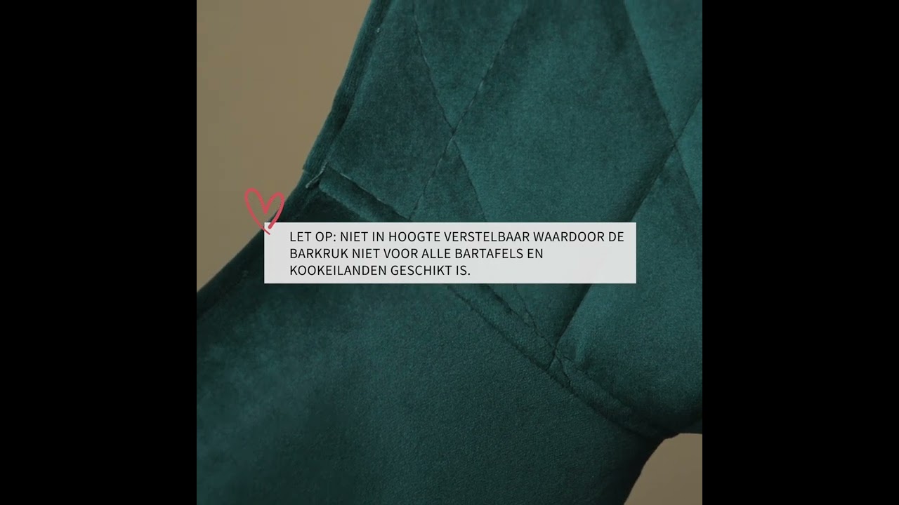 Velvet barkruk Mika koper 78 cm