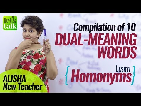 Compilation of 10 Dual Meaning English Words (Homonyms) – Free Spoken English lessons (ESL) Video