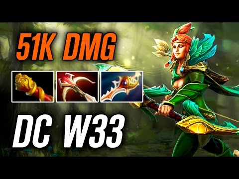 w33 • Windranger • 51K DMG— Pro MMR Gameplay Dota 2