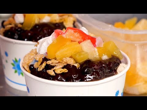 Red bean sherbet and Watermelon punch - Korean street food