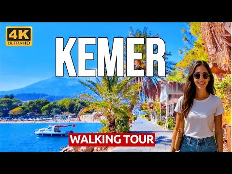 Magical Mediterranean Town Antalya Kemer Walking Tour: Sun, Sea & Scenic Views in 4K