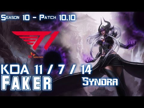 T1 Faker SYNDRA vs YASUO Mid - Patch 10.10 KR Ranked