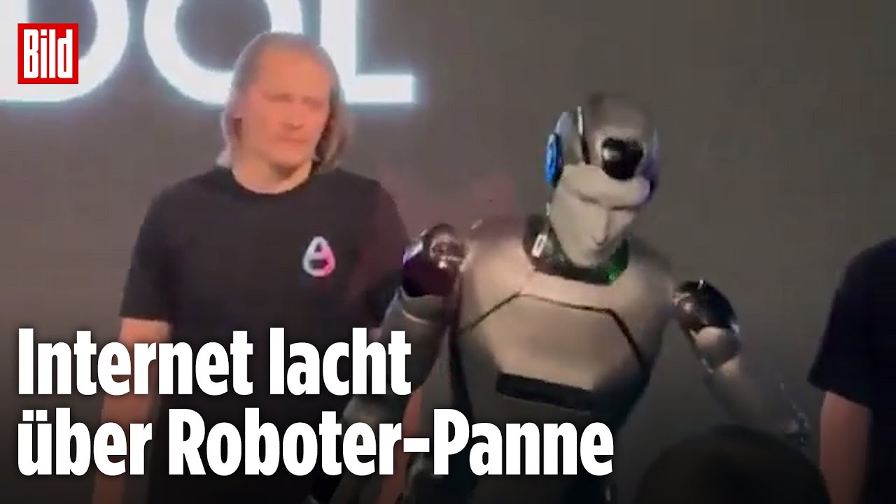 Moskau: Russischer KI-Roboter „Aidol“ torkelt über Bühne und kippt um