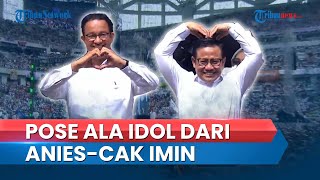 Sapa Pendukung, Anies-Cak Imin Sapa Pendukung saat Kampanye dengan Pose Heart hingga Bahasa Isyarat