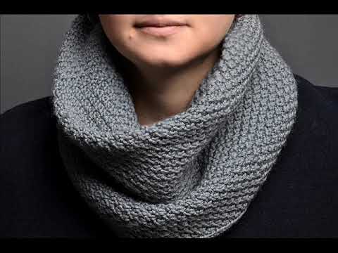 DIY how to knit snood pattern easy knit cowl knit stitch purl stitch