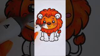 cute lion coloring🦁🎨  #coloringpages #coloringbook #coloring #coloringforkids #usa #art #asmr