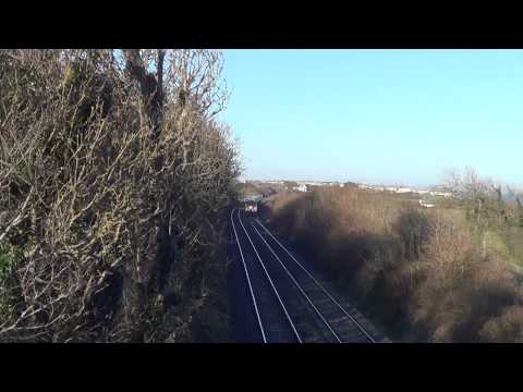 Irish Rail 201 loco 227 + enterprise set 9004 passes Ladies Stairs