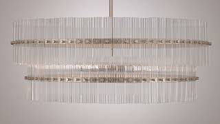 Watch A Video About the Possini Euro Emerson Matte Brass Glass 6 Light Tiered Chandelier