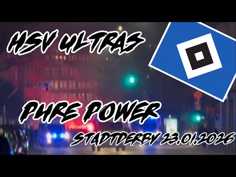 HSV ultras at the city derby against St. Pauli on January 23, 2026