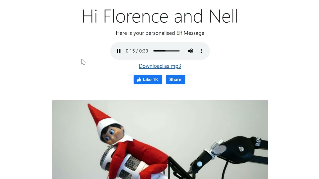 ElfMessages.com - Example Elf Message