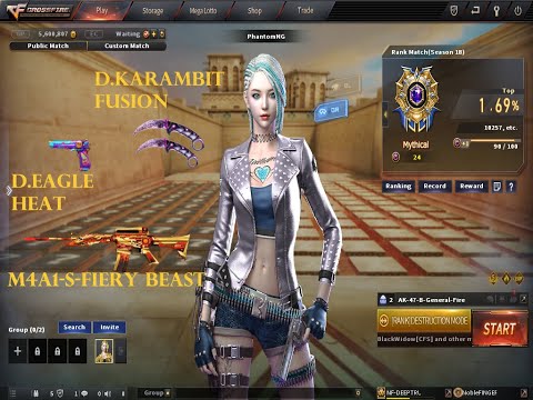 CROSSFIRE PHILIPPINES - M4A1-S-FIERY BEAST|PHANTOM NG|D.EAGLE-HEAT|D.KARAMBIT-FUSION| (BP S11 ITEMS)