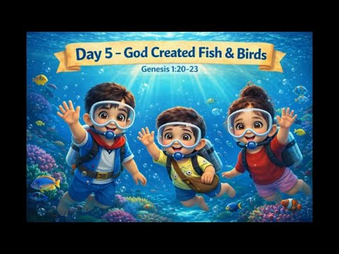 The Fifth Day of Creation - God Makes Fish and Flying Birds