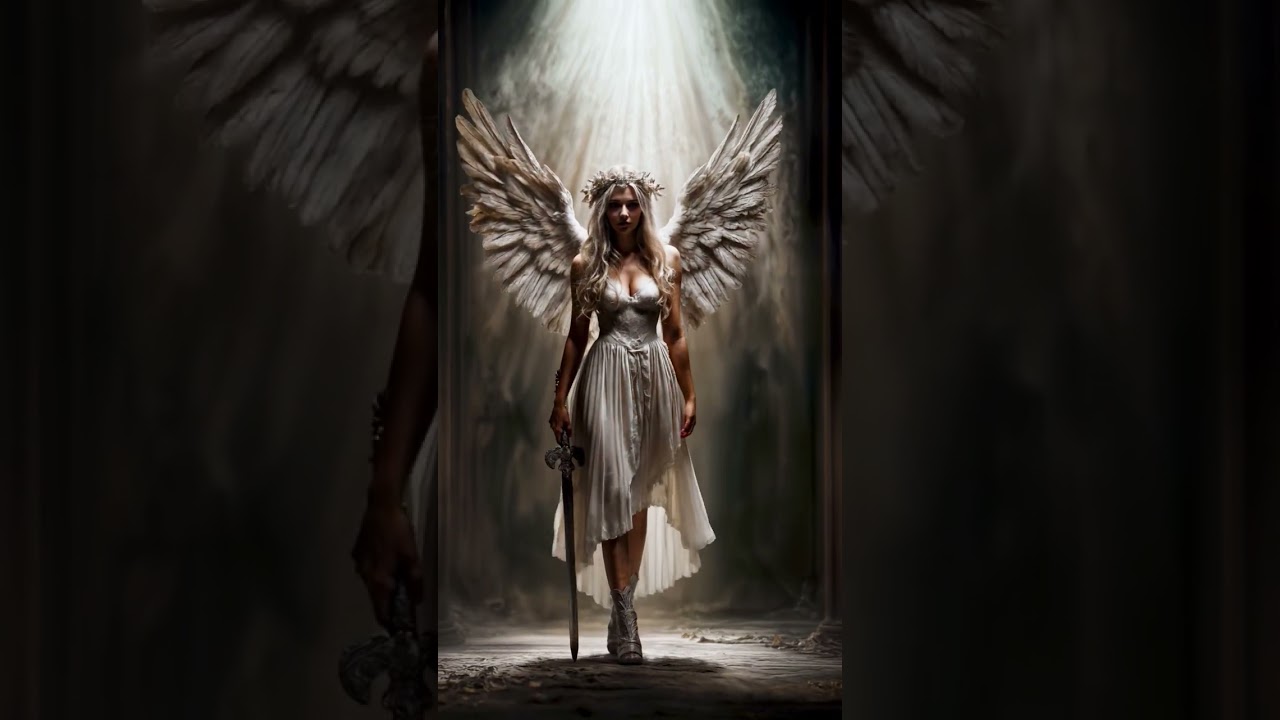Angel Walking | AI Animated Short of Grace and Power #aianimation #animationart #angel #shorts
