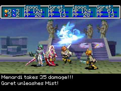 Golden Sun: Young Isaac and Garet vs. Saturos and Menardi
