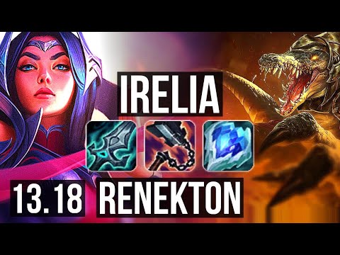 IRELIA vs RENEKTON (MID) | 400+ games, 10/4/11, Dominating, Rank 15 Irelia | NA Challenger | 13.18