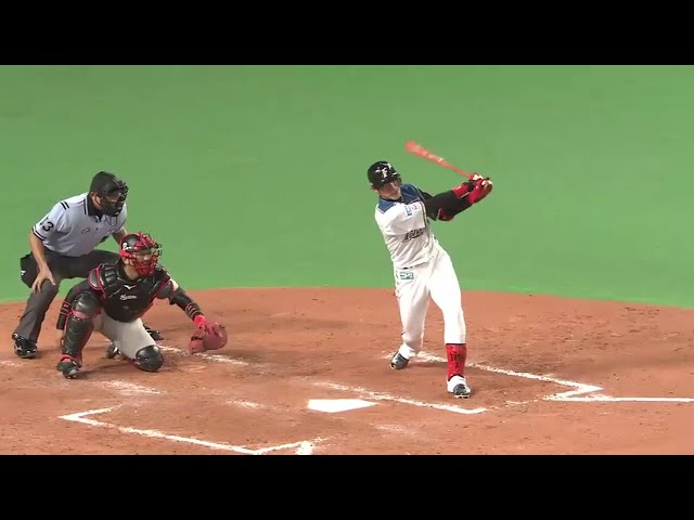 【4回裏】ファイターズ・陽 ファンの声援に応える2ベースヒット!! 2016/7/10 F-M