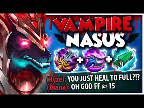 Nasus...but his Q healing is  x5 stronger than fountain so he's immortal 🧛🩸