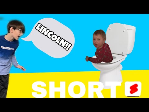 Lincoln got stuck in the toilet!! #shorts