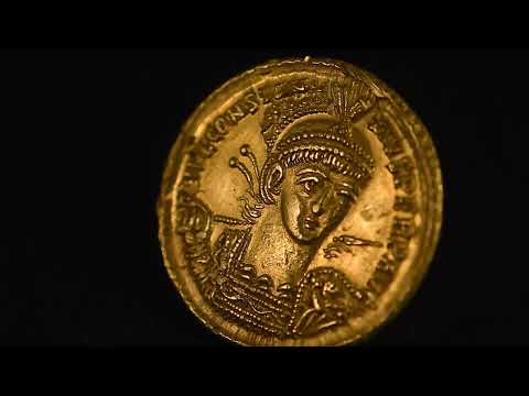 Moeda, Constantius II, Solidus, 355-360, Arles, Muito, MS(60-62), Dourado