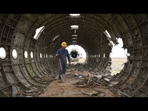 Building a house in an Abandoned C-17 globemaster Aircraft in the forest (Full ASMR Process)