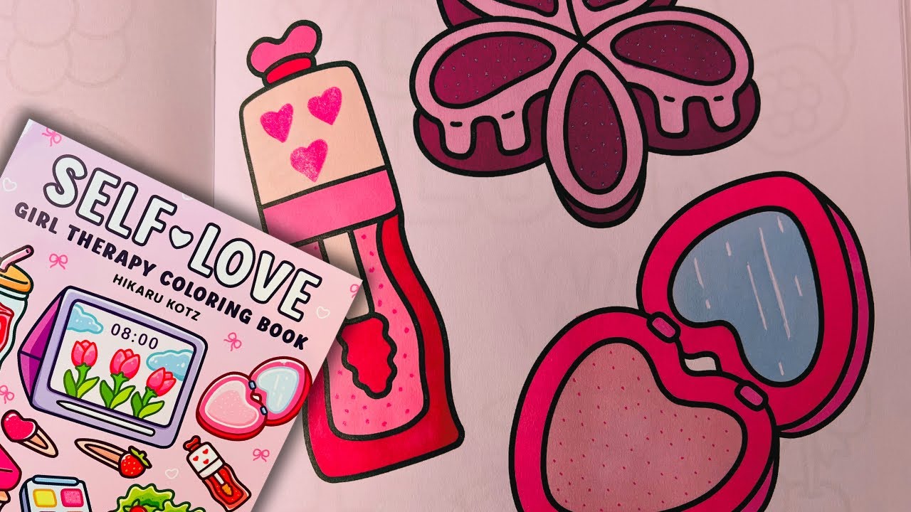 💄💋 Glossy Touch Up | COLORING | Self-Love Coloring Book | NO TALKING | Alcohol Markers 💋💄