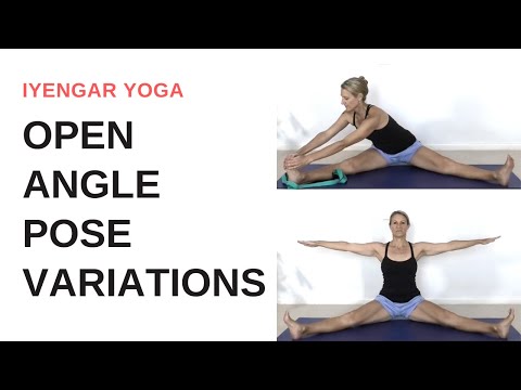 OPEN ANGLE pose (Upavistha Konasana) including SIDE andREVOLVED variations | Iyengar Yoga