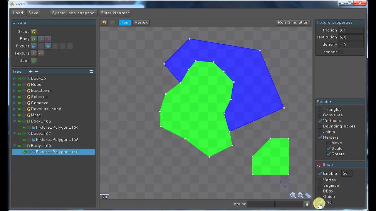 VBox2D preview 01 - Box2D editor