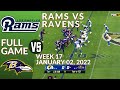 🏈RAMS Vs RAVENS FULL GAME Week 17 | American Football January 02, 2022, Match NFL 2021-2022