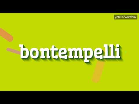 BONTEMPELLI - HOW TO PRONOUNCE IT!?