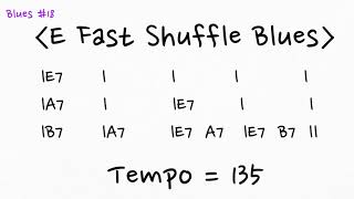 Robben Ford Style E Fast Shuffle Blues Backing Track (Tempo = 135 4/4)