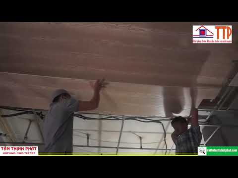 Thi công trần nhựa giả gỗ