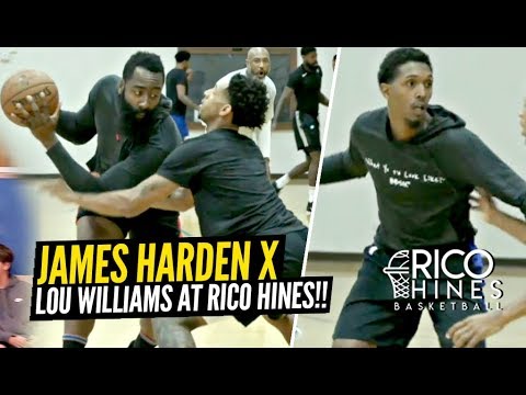 James Harden's One Legged Side-Step Is UNSTOPPABLE! Hoodie Harden & Lou at Rico Hines Runs!