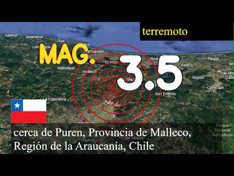 😱🚨  Terremoto cerca de Puren, Provincia de Malleco, Región de la Araucanía, Chile actualizaciones en