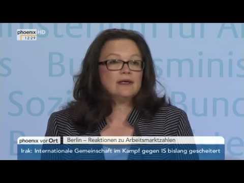 Arbeitsmarktzahlen für Mai: Statement von Andrea Nahles am 02.06.2015