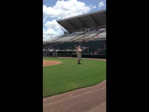 Beth sings at Hammond Stadium