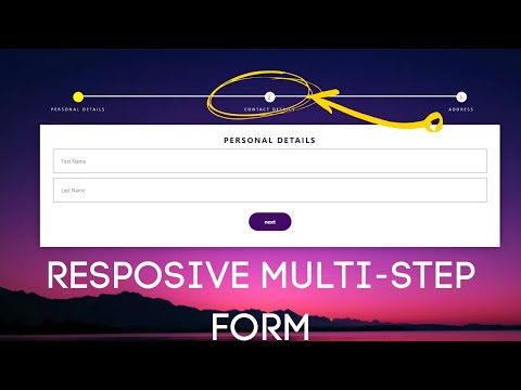 Multi Step Registration Form Using Html Css And Javascript Tutorial Responsive Html Form Design
