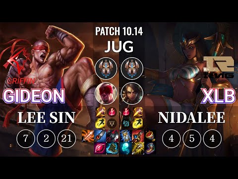 GRF GIDEON Lee Sin vs RNG XLB Nidalee Jungle - KR Patch 10.14
